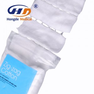 Absorbent Hydrophilic Zigzag Cotton Surgery Disposable Highly Soft Folded Cotton 100% Cotton for Medical Use