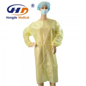 Isolation Gown Gown Cpe Pe Isolation Gowns Surgical Gown With Knitted Cuff Surgical Gown