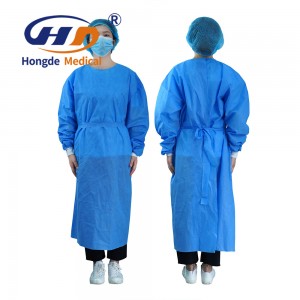 Isolation Gown Gown Cpe Pe Isolation Gowns Surgical Gown With Knitted Cuff Surgical Gown